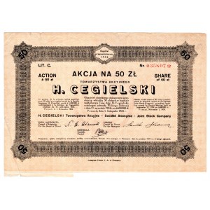 H. CEGIELSKI Towarzystwo Akcyjne - 50 złotych 1924 - Poznań