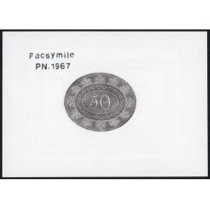 Facsymile 50 złotych 1824 Bilet Kasowy - Przegląd Numizmatyczny 1967