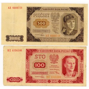 SET 2 szt. 100 i 500 złotych 1948