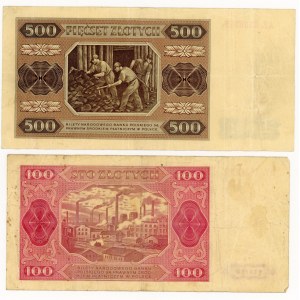 SET 2 szt. 100 i 500 złotych 1948