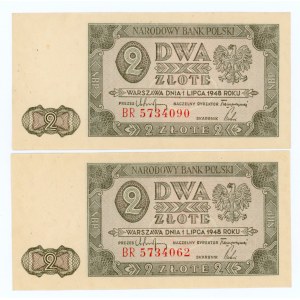 SET 2 szt. 2 złote 1948 - seria BR