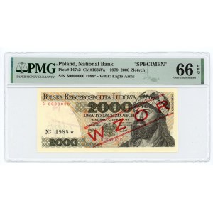2.000 złotych 1979 - seria S - WZÓR/SPECIMEN - PMG 66 EPQ