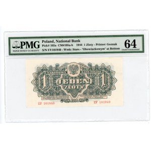1 złoty 1944 ... owym - serja EY- PMG 64