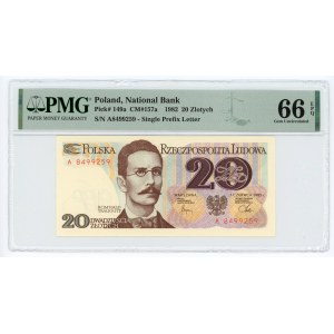 20 złotych 1982 - seria A - PMG 66 EPQ