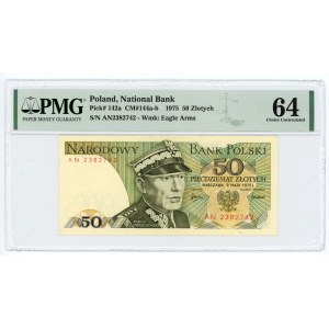 50 złotych 1975 - seria AN - PMG 64