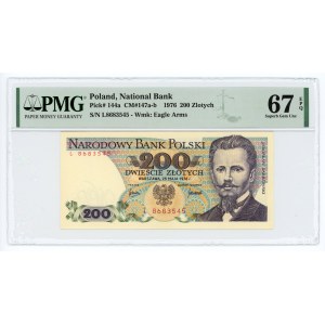 200 złotych 1976 - seria L - PMG 67 EPQ - wyśmienita wysoka nota dla serii jednoliterowej