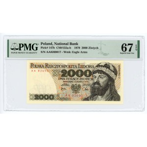 2000 złotych 1979 - seria AA - PMG 67 EPQ -