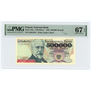 500.000 złotych 1993 - seria L - PMG 67 EPQ - 2-ga max nota