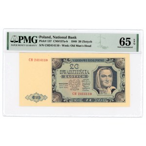 20 złotych 1948 - seria CH - PMG 65 EPQ