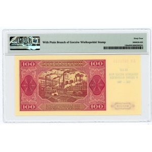 100 złotych 1948 - seria KR z nadrukiem okolicznościowym - PMG 64