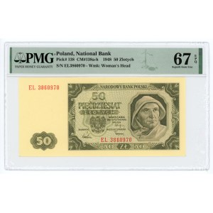 50 złotych 1948 - seria EL - PMG 67 EPQ