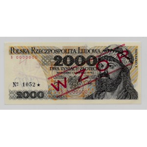 2000 złotych 1979 - WZÓR - seria S 0000000
