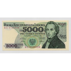 5000 złotych 1986 - seria BG