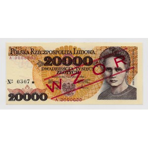 20.000 złotych 1989 - WZÓR - seria A 0000000