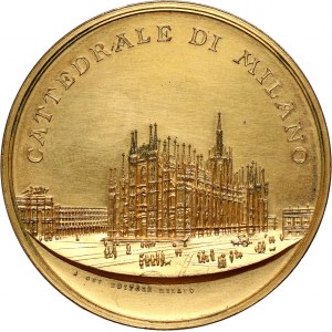 Italy, medal from 1867, Expansion of Cathedral Square, Milan