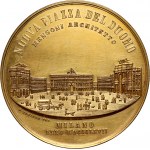 Italy, medal from 1867, Expansion of Cathedral Square, Milan