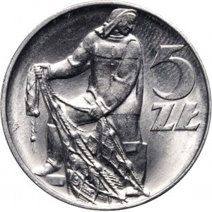 PRL, 5 złotych 1974, Rybak