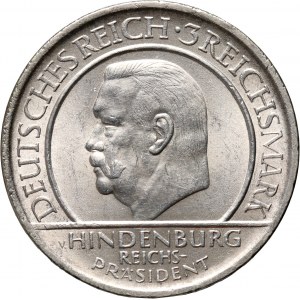 Niemcy, Republika Weimarska, 3 marki 1929 A, Berlin, Hindenburg