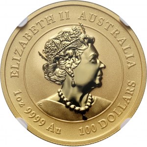 Australia, 100 Dollars 2022, Year of the Tiger, Lunar III series