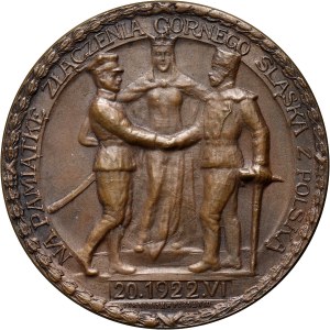 II RP, medal z 1922 roku, Na pamiątkę złączenia Górnego Śląska z Polską