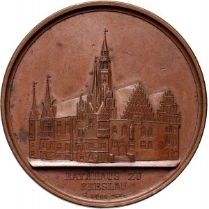 XIX wiek, Śląsk, medal z 1845 roku, Ratusz we Wrocławiu, Zjazd Rolników i Leśników