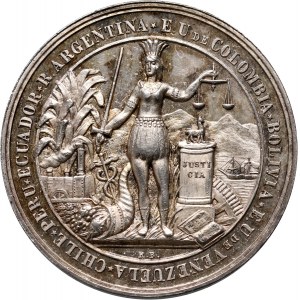Peru, medal from 1864, Congress of the South American Republics in Lima