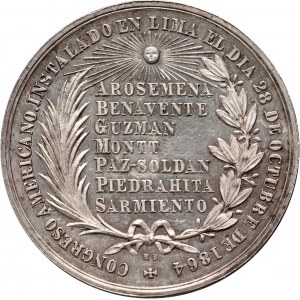 Peru, medal z 1864 roku, Kongres Republik Ameryki Południowej w Limie
