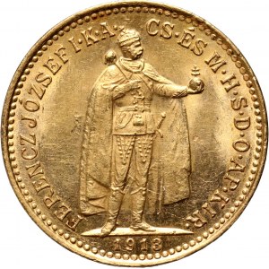 Hungary, Franz Joseph I, 10 Corona 1913 KB, Kremnitz