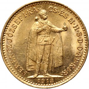 Węgry, Franciszek Józef I, 10 koron 1913 KB, Kremnica