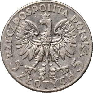 II RP, 5 złotych 1932, Warszawa, Głowa Kobiety