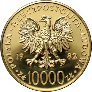 PRL, 10000 złotych 1982, Jan Paweł II, Valcambi, stempel zwykły