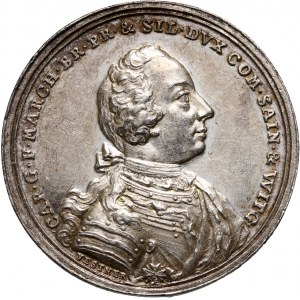 Niemcy, Sayn-Altenkirchen, Karl Wilhelm Friedrich, 2 dukaty 1741, Schwabach, odbitka w srebrze