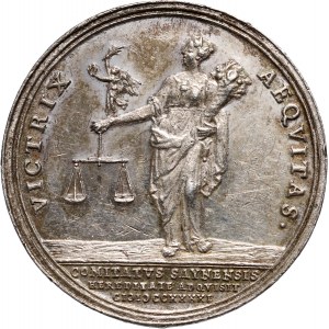 Niemcy, Sayn-Altenkirchen, Karl Wilhelm Friedrich, 2 dukaty 1741, Schwabach, odbitka w srebrze