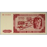 PRL, 100 złotych 1.07.1948, seria KR, WZÓR