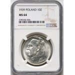 II RP, 10 złotych 1939, Józef Piłsudski, Warszawa