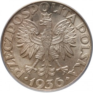 II RP, 5 złotych 1936, Warszawa, Żaglowiec