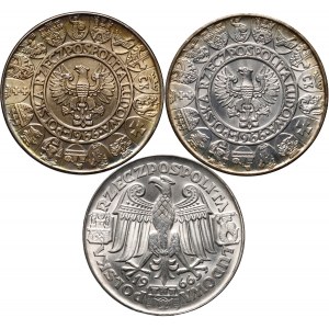 PRL, zestaw 3 x 100 złotych 1966, Mieszko i Dąbrówka, srebro