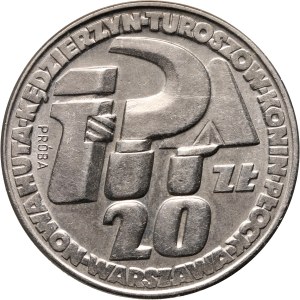 PRL, 20 złotych 1964, Klucz, sierp i kielnia, PRÓBA, nikiel