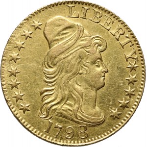 Stany Zjednoczone Ameryki, 5 dolarów 1798, Draped Bust