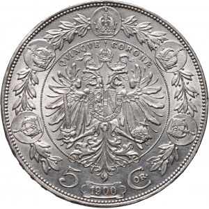 Austria, Franz Joseph I, 5 Corona 1900, Vienna