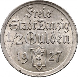 Wolne Miasto Gdańsk, 1/2 guldena 1927, Berlin