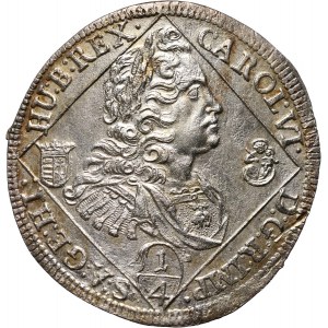 Hungary, Charles VI, 1/4 Thaler 1736 NB, Nagybánya