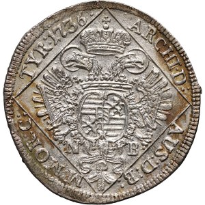 Hungary, Charles VI, 1/4 Thaler 1736 NB, Nagybánya