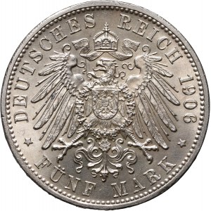 Germany, Baden, Friedrich I, 5 Mark 1906, Karlsruhe, Golden Wedding Anniversary