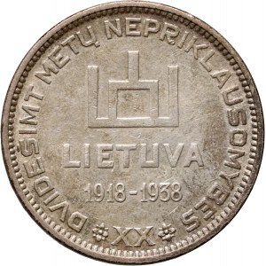 Litwa, 10 litów 1938, XX Rocznica Republiki, A. Smetona