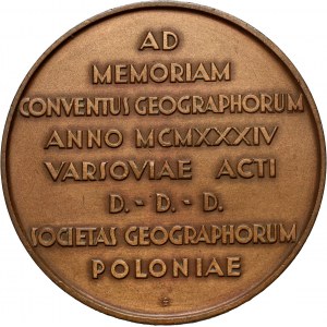 II RP, medal z 1934 roku, Wacław Nałkowski - Kongres Geograficzny w Warszawie