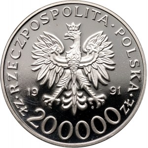 III RP, 200000 złotych 1991, Gen. Michał Tokarzewski-Karaszewicz Torwid, PRÓBA, nikiel