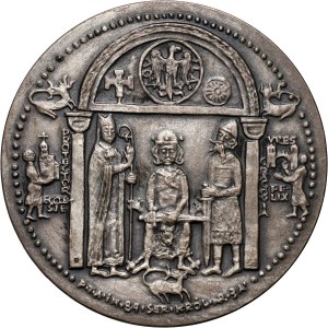 PRL, Seria królewska PTAiN, medal z 1984 roku, Kazimierz II Sprawiedliwy, SREBRO