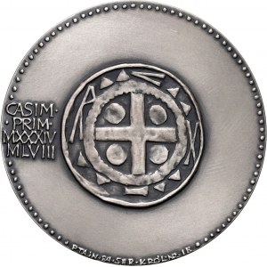 PRL, Seria królewska PTAiN, medal z 1984 roku, Kazimierz I Odnowiciel, SREBRO