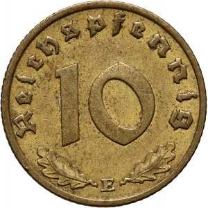 Niemcy, III Rzesza, 10 reichspfennig 1936 E, Muldenhütten